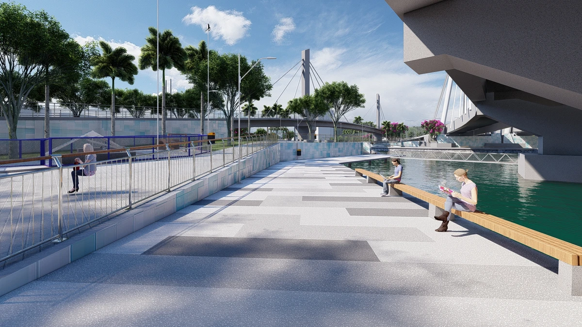 Como vai ficar área embaixo da Ponte da Passagem após reurbanização por Prefeitura de Vitória