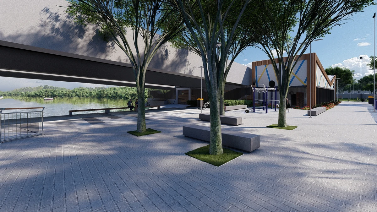 Como vai ficar área embaixo da Ponte da Passagem após reurbanização por Prefeitura de Vitória