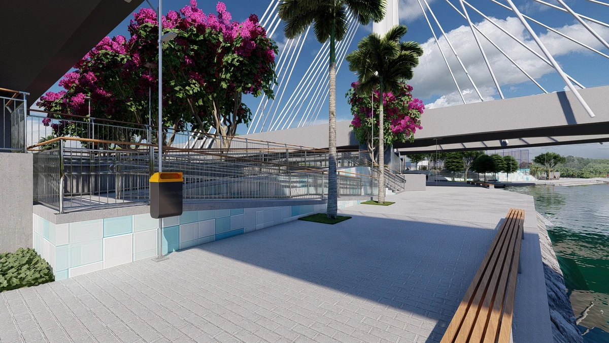 Como vai ficar área embaixo da Ponte da Passagem após reurbanização por Prefeitura de Vitória