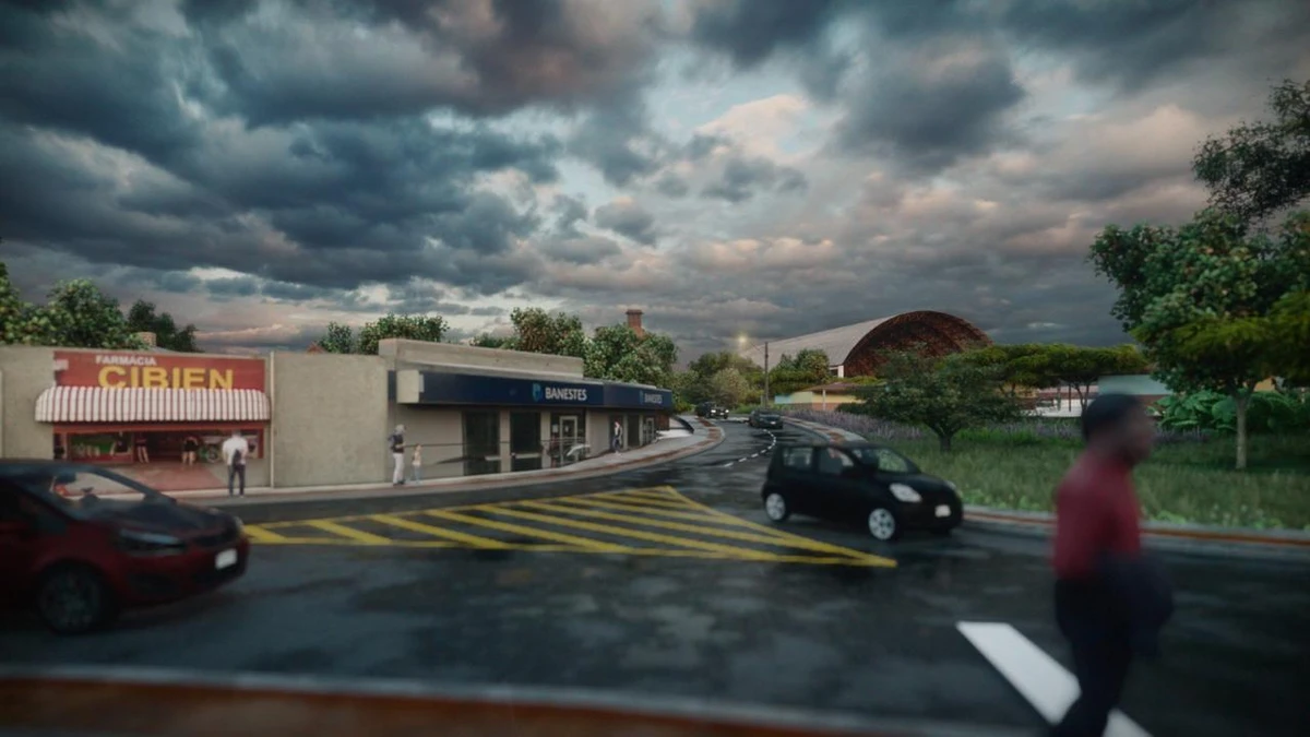 Projeção mostra como vai ficar o trânsito em Feu Rosa, na Serra por Divulgação/PMS