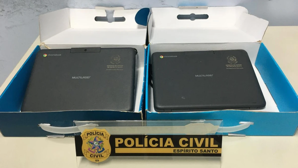 Três notebooks pertencentes à Sedu foram recuperados em Guaçuí