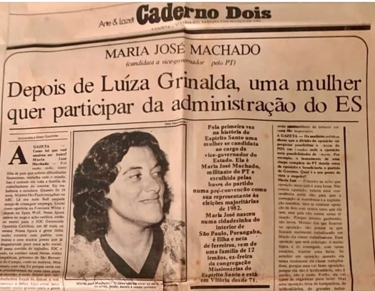 Reportagem do Caderno Dois de A Gazeta trouxe um perfil de Zezé Machado, em 1982