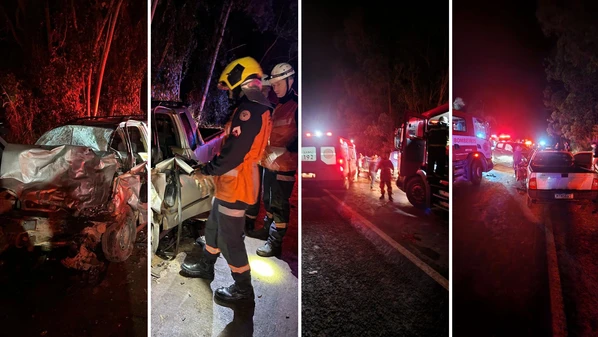 Batida de frente entre uma Chevrolet S10 e uma Fiat Strada ocorreu na noite de segunda-feira (20), no km 184 da rodovia