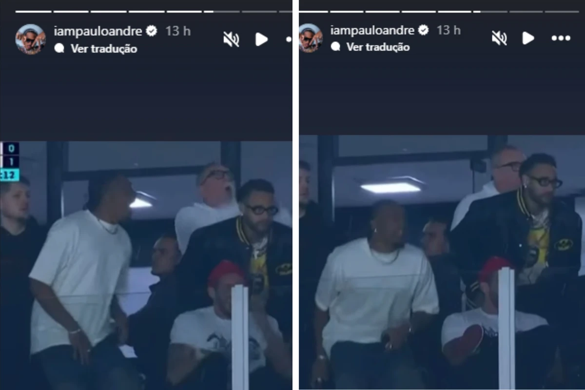 Paulo André e Neymar durante a partida do Santos e Vitória