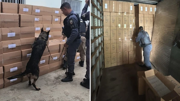 O caminhão foi interceptado na divisa entre Mantena (MG) e Barra de São Francisco (ES); material estava em um fundo falso