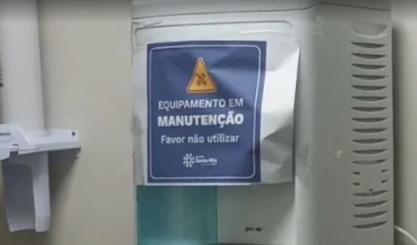 Bebedouro interditado no Hospital Santa Rita