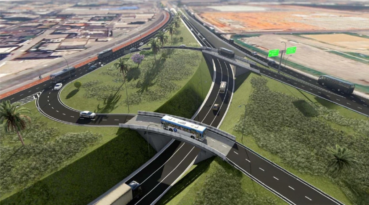 Projeção de como vai ficar o Trevo de Alto Lage, em Cariacica, com viadutos e mergulhão