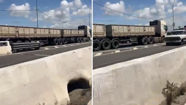 A carreta entrou na Segunda Ponte por Jardim América, em Cariacica, na tentativa de seguir para o Terminal Portuário de Vila Velha, mas acabou errando o caminho