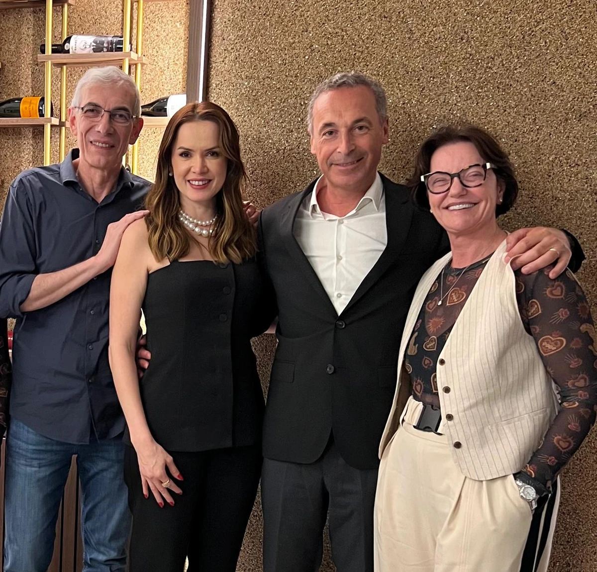 Décio Chieppe, Francielly Ramos, Jorge Serôdio, da vinícola Wine & Soul, e Eulália Chieppe