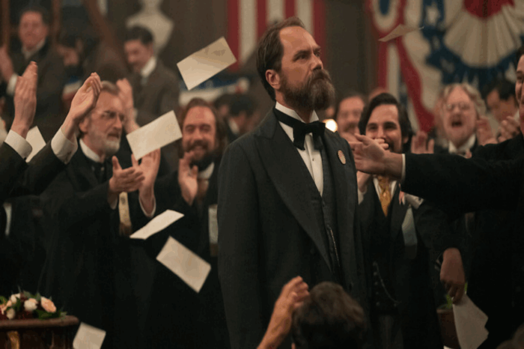 “Como um relâmpago” mostra a ascensão e o curto mandato de James A. Garfield como presidente dos Estados Unidos (Imagem: Reprodução digital | Netflix)