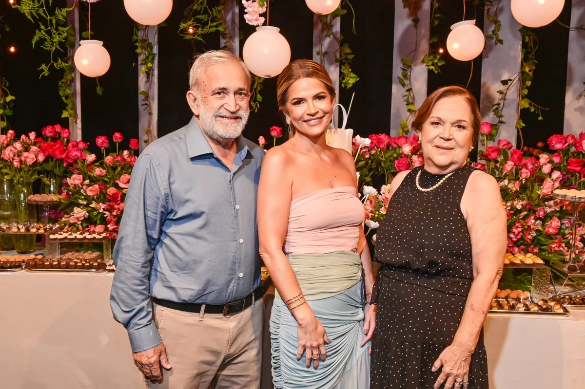Geanne Serpa e os pais Paulo Cesar e Ondina Dutra
