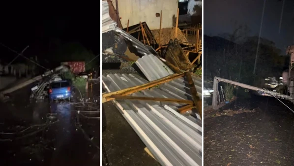 Foi registrado granizo e houve destelhamentos, alagamentos e queda de árvores e postes na cidade na noite de terça-feira (4); outros municípios capixabas foram afetados pela chuva