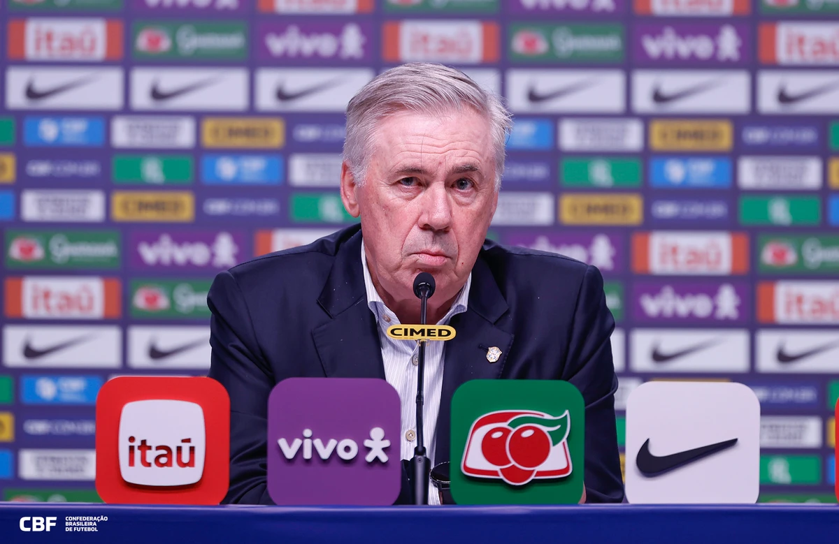 Carlo Ancelotti na última convocação da Seleção Brasileira