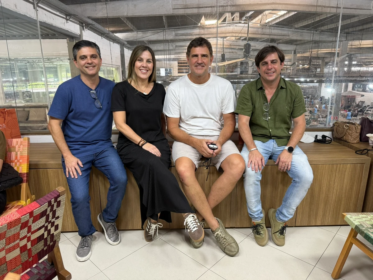 Luciano Mandelli da Tidelli com os irmãos Stampa, Eduardo, Marcela e Rodrigo