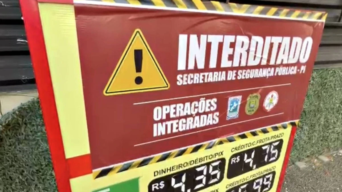 Posto de combustível interditado pela Operação Carbono Oculto 86 no Piauí
