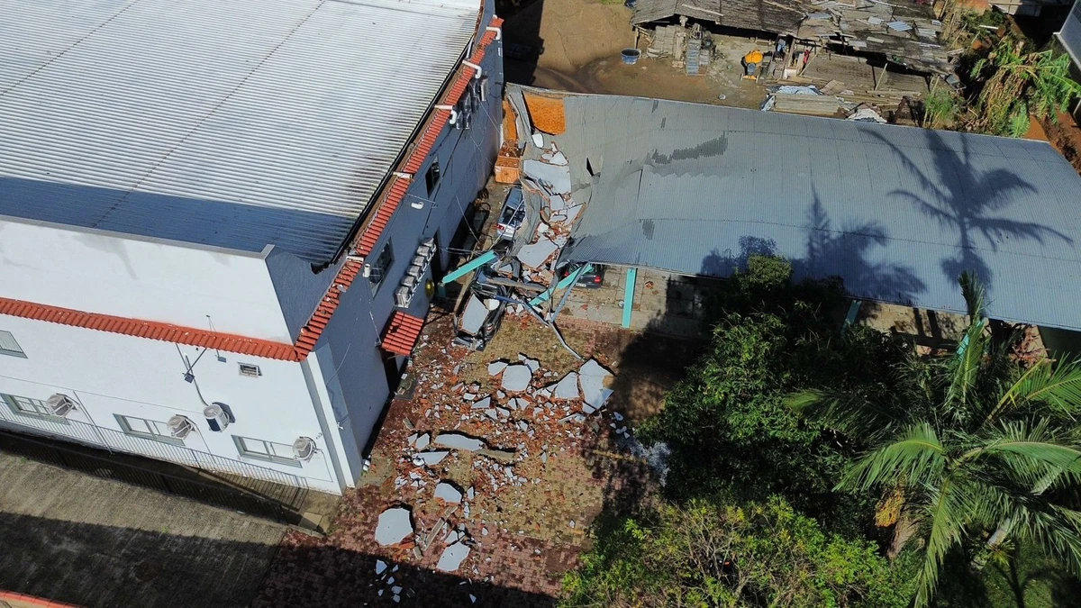 Prejuízo após temporal com granizo em Muniz Freire  por Prefeitura de Muniz Freire 