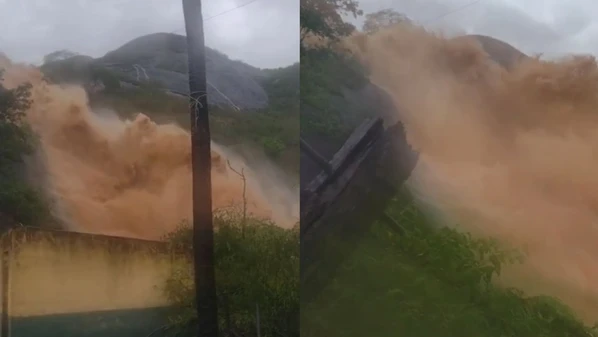 O distrito de Santa Rosa ficou debaixo d'água após o temporal registrado à tarde; Defesa Civil informou que não houve registro de desabrigados ou desalojados