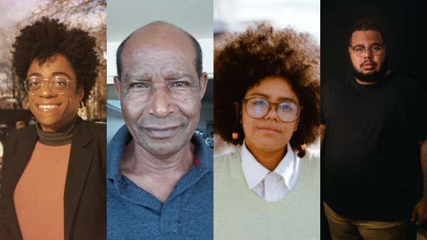 Convidados da Roda de Conversa Coisa de Preto 2025; 
Da esquerda para direita: Isabella Baltazar, Irineu Ribeiro, Yasmin Cerqueira e Eduardo Lucas. 