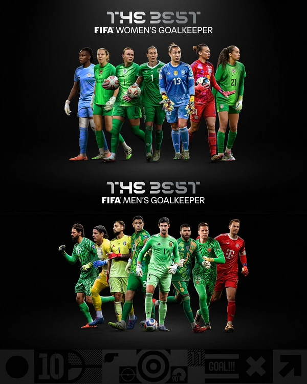 Finalistas para os prêmios de Goleiras e Goleiros do Ano, respectivamente