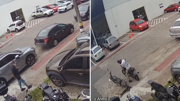 Após tentar furtar outra moto, homem foi reconhecido por funcionários de lojas que ficam na avenida e acabou detido, na sexta-feira (7)