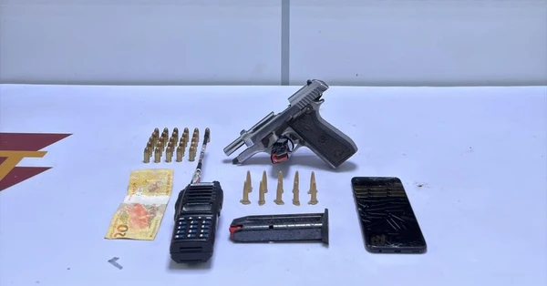 Material apreendido no bairro Conquista, em Vitória