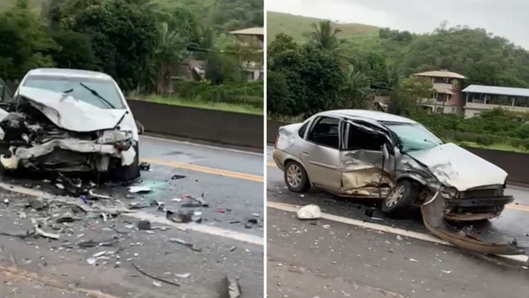 Batida ocorreu na tarde de domingo (9) e mobilizou equipe da PRF; uma mulher e uma criança ficaram feridas após o acidente