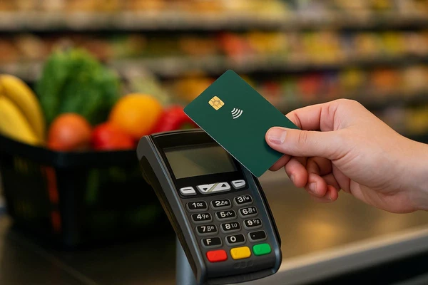 Cartão, crédito, débito, vale-alimentação