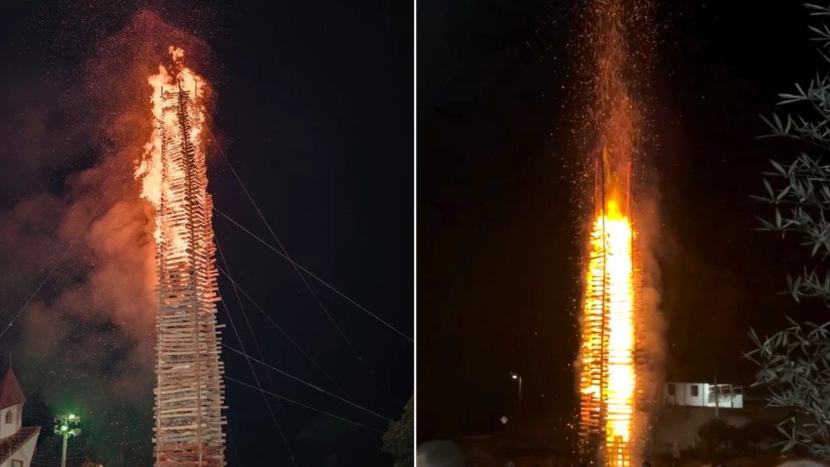 Fogueiras de Rio Novo do Sul e de Marilândia, respectivamente