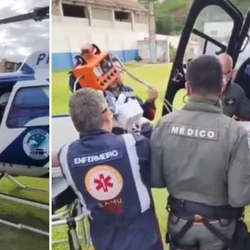 A menina foi transferida de helicóptero para um hospital em Colatina, onde recebeu atendimento especializado