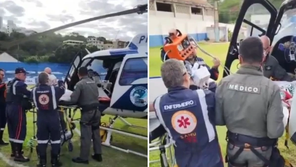 A menina foi transferida de helicóptero para um hospital em Colatina, onde recebeu atendimento especializado