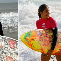 Kaleb Henrique, de 12 anos, e Ana Dagostini, de 13, são alguns dos novos talentos que cairão nas águas da Praia d'Ulé nesta semana