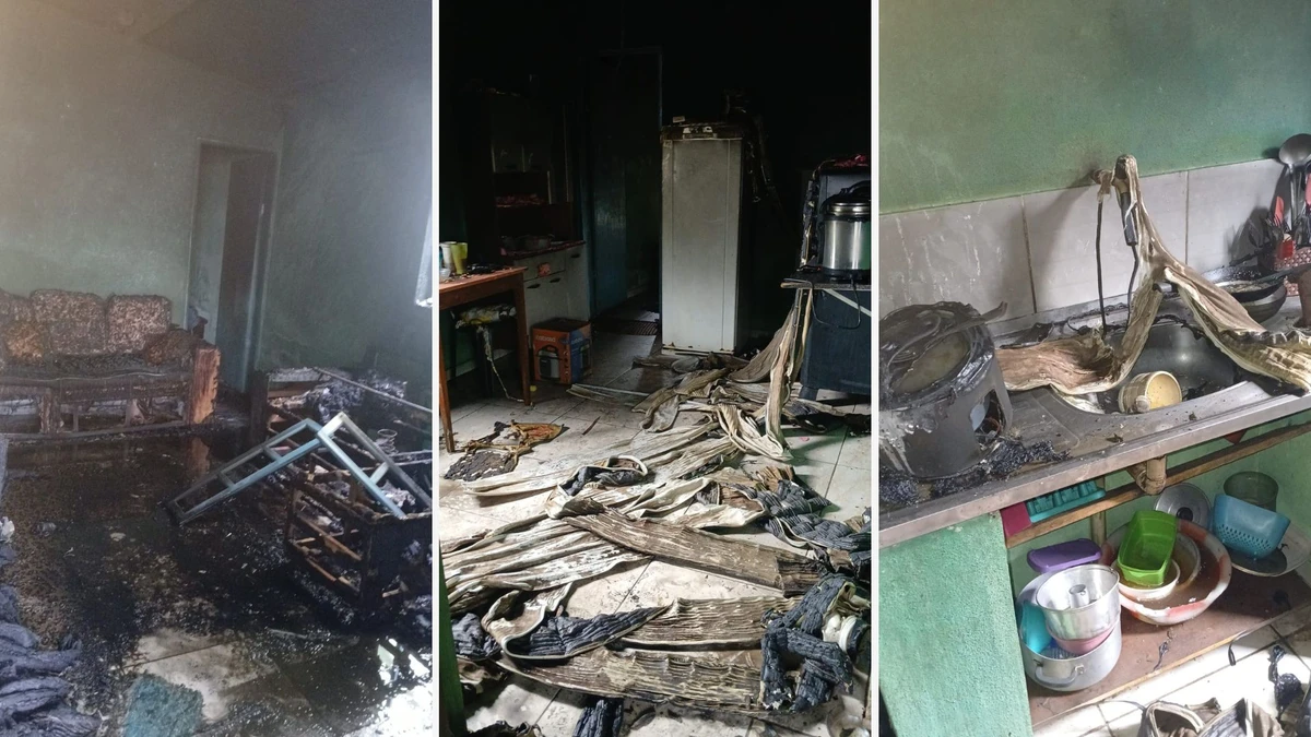 Casa onde incêndio ocorreu em distrito de Vargem Alta, no Sul do ES