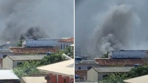 A presença de pneus e madeira dificultou o combate dos Bombeiros ao fogo, já que são materiais de fácil combustão