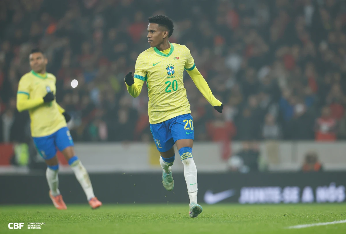 Estevão marcou o gol do Brasil no empate em 1 a 1 com a Tunísia, no Decathlon Stadium, na França