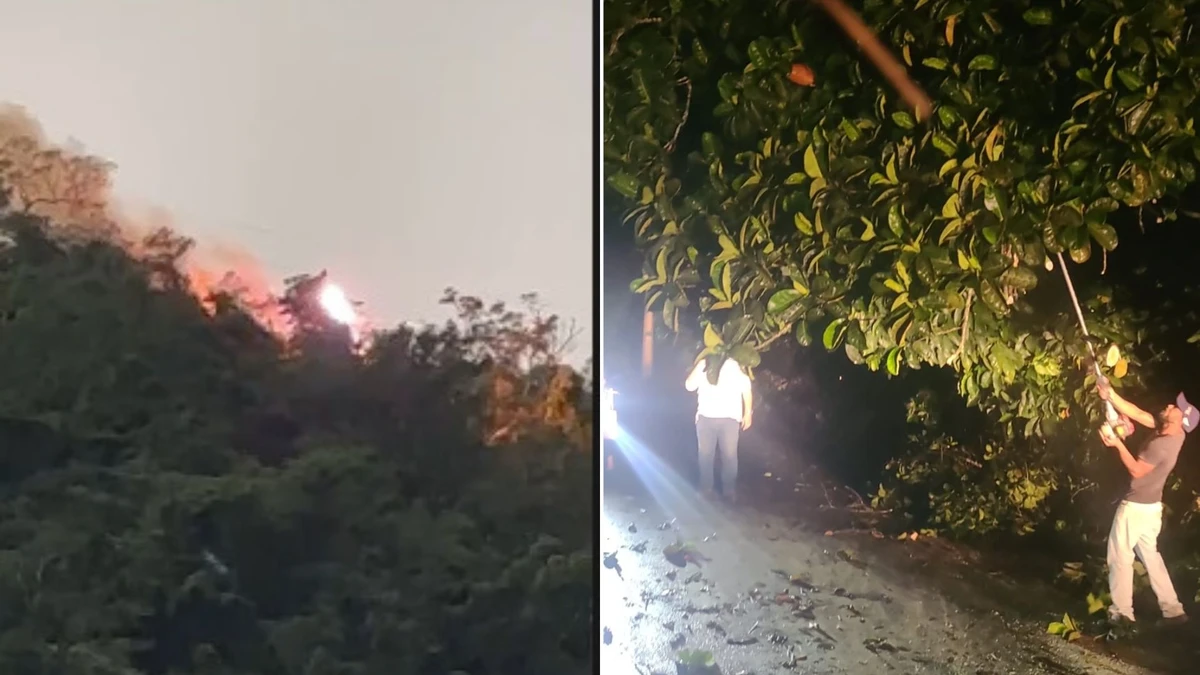 Chuva e vento causam transtornos em Rio Novo do Sul, no ES