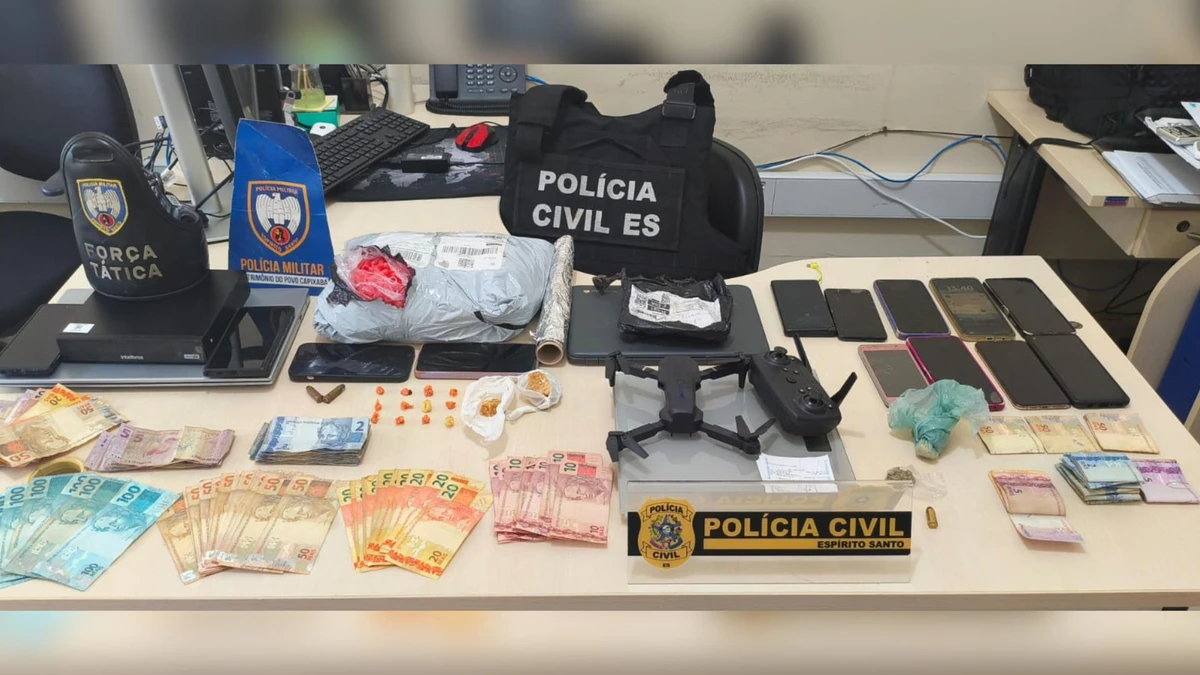 Ação da Polícia Civil prendeu seis suspeitos e apreendeu drogas, munições e equipamentos usados pelo grupo após alerta da Segurança dos Correios.
