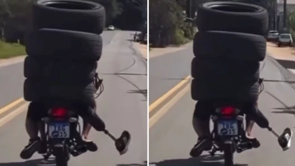 Registro foi feito em Ibiraçu, na região Norte do Espírito Santo; segundo o Código de Trânsito Brasileiro, a situação é considerada uma infração grave de trânsito