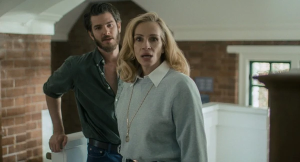 Andrew Garfield e Julia Roberts em 'Depois da caçada' 
