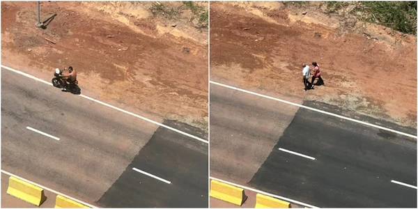 Ciclistas e pedestres estão invadindo área cercada para obras do Mergulhão de Camburi, em Vitória