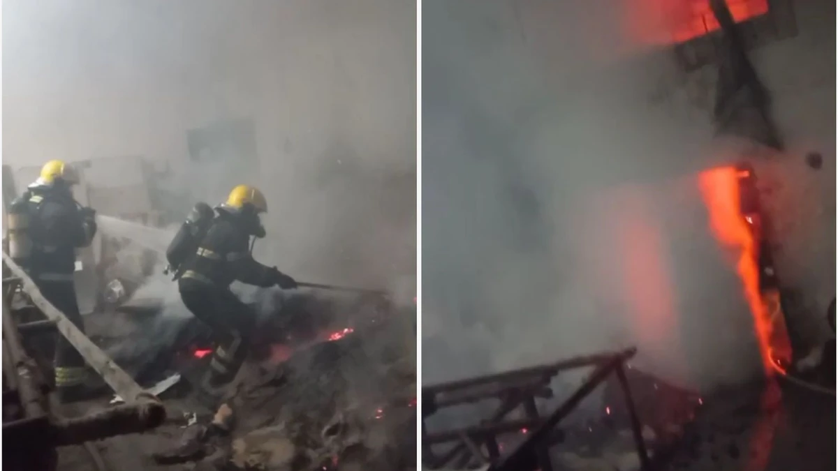 Incêndio atingiu galpão da Unidos da Piedade, em Vitória