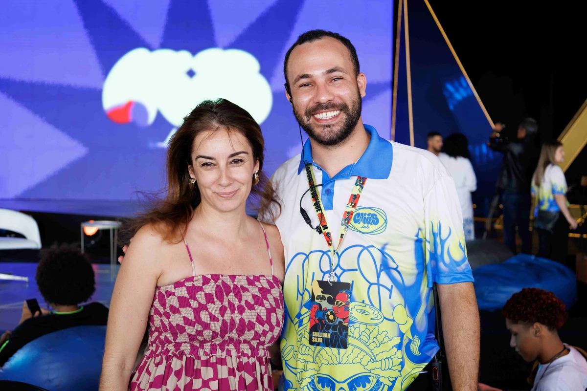 A produtora portuguesa Ana Ventura e o diretor do Festival Crias.Lab, Sullivan Silva