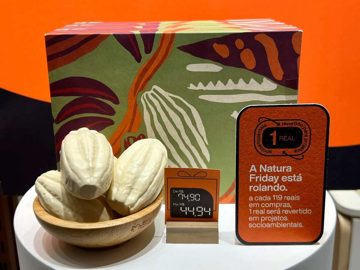 Natura: produtos com até 50% de desconto. por Shopping Vitória/Divulgação