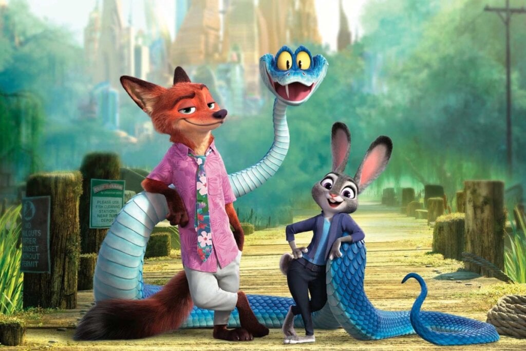 Em “Zootopia 2”, Judy e Nick retornam com mais uma aventura vibrante e cheia de surpresas (Imagem: Reprodução digital | Disney Pictures, Walt Disney Pictures e Walt Disney Company)
