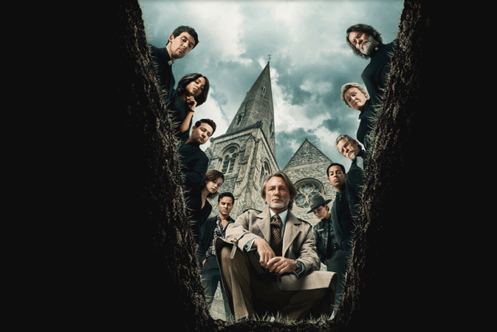 “Vivo ou Morto: Um Mistério Knives Out” segue o detetive Benoit Blanc diante de um caso que desafia sua lógica (Imagem: Reprodução digital | Netflix)