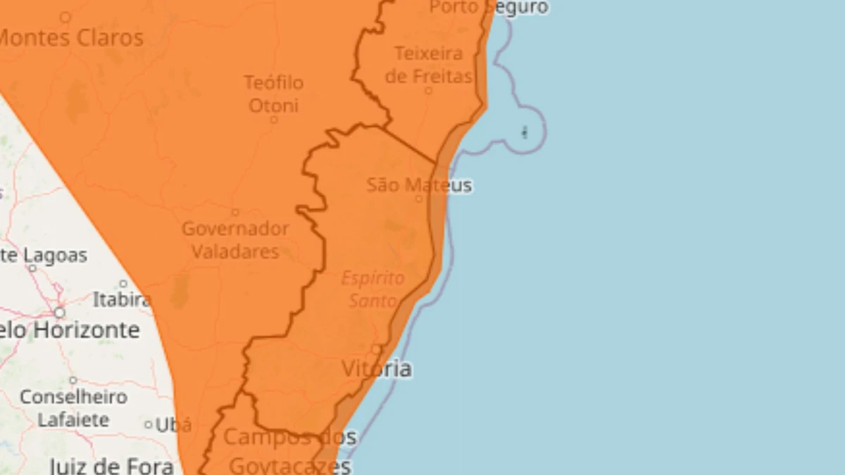Espírito Santo recebe novo alerta de tempestade, vento forte e granizo
