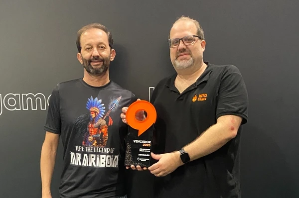 Marcelo Herzog e Rafael Lontra, representantes da Mito Games