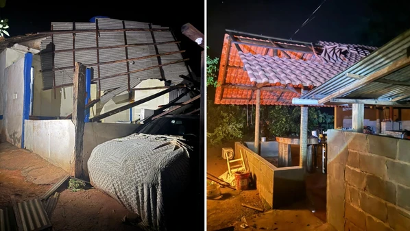 Tempestade atingiu cidade da Região Serrana e resultou em destelhamentos e queda de árvores, além de alagamentos pela cidade