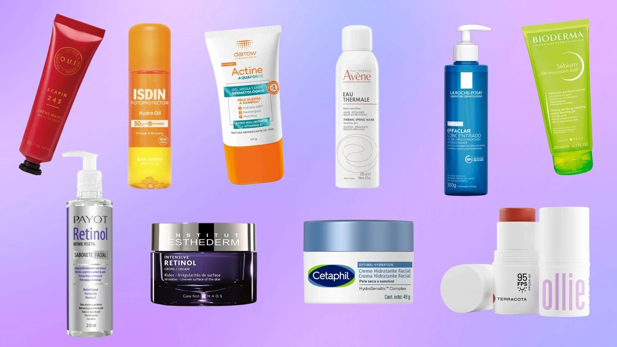 Seleção de produtos de beleza para comprar em promoção