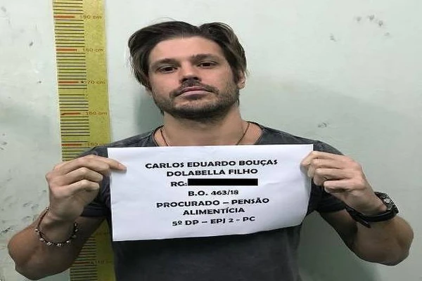 Foto de Dado Dolabella quando foi preso em São Paulo