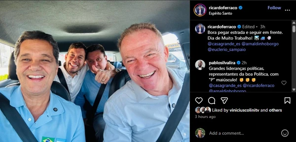 Ricardo Ferraço, Renato Casagrande, Arnaldinho Borgo e Euclério Sampaio